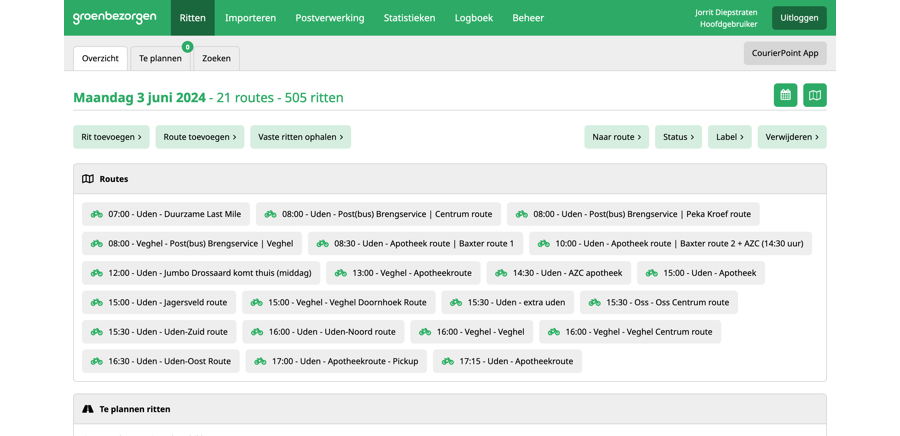 Webapplicatie CourierPoint