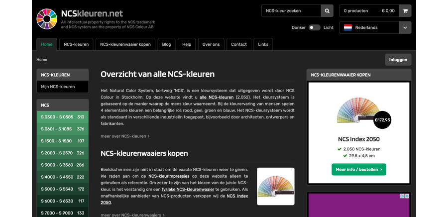 Sites NCS-kleurensysteem